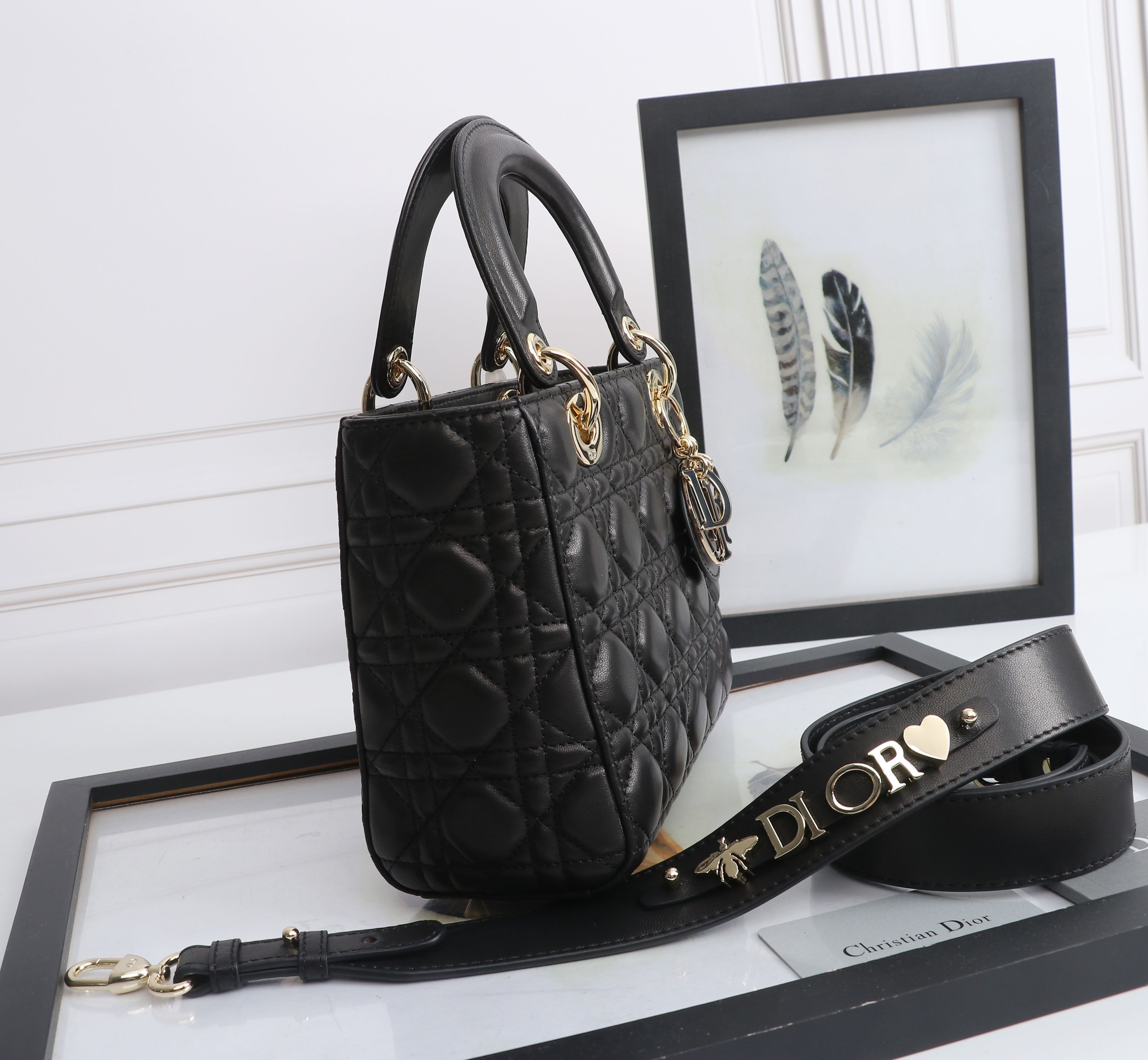 Small Lady Dior My ABCDior Bag Black Cannage Lambskin